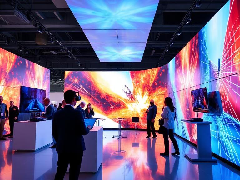 Tech Booth In Event Space Cosmic Events | Trade Show Booth Builders & Exhibition Booth Design Company